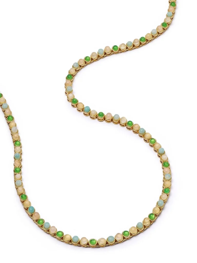 Daisy London Mixed Gemstone Tennis Necklace 18ct Gold Plate
