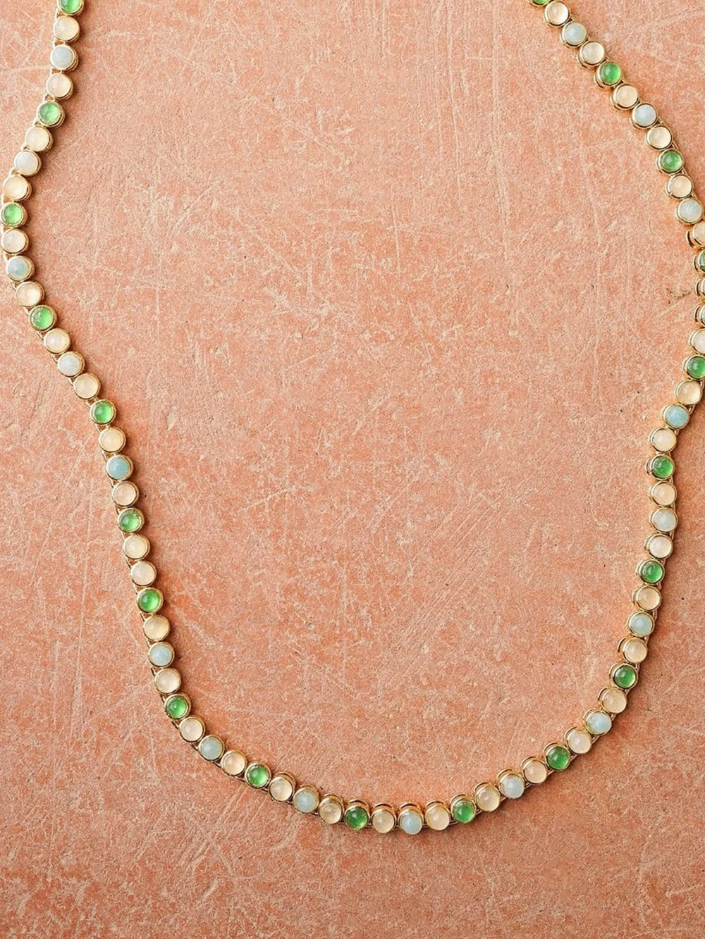 Daisy London Mixed Gemstone Tennis Necklace 18ct Gold Plate, view 4