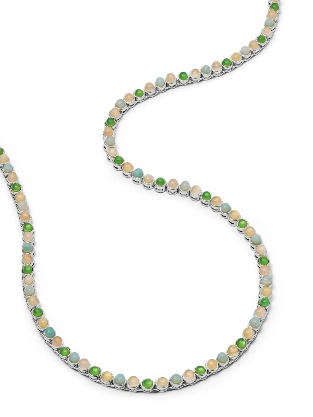 Daisy London Mixed Gemstone Tennis Necklace Silver Plate