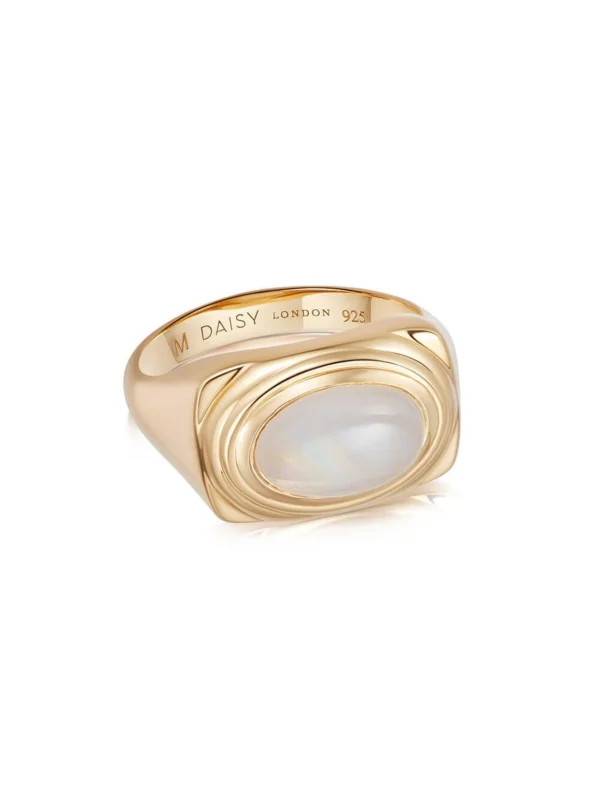 Daisy London Moonstone Bold Ring 18ct Gold Plate