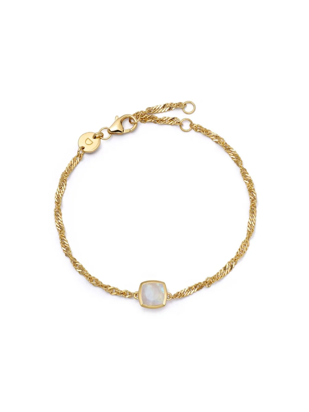 Daisy London Moonstone June Birthstone Charm Bracelet 18ct Gold Plate