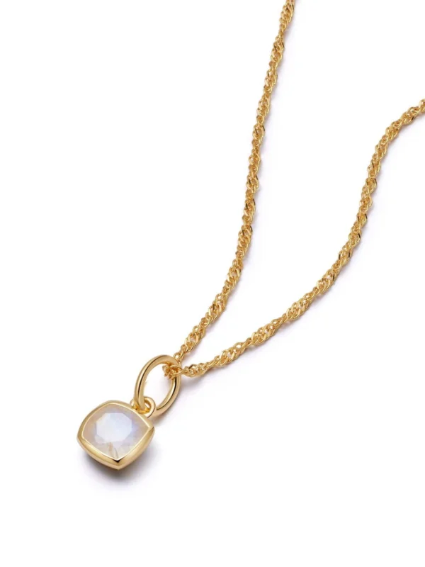 Daisy London Moonstone June Birthstone Charm Necklace 18ct Gold Plate