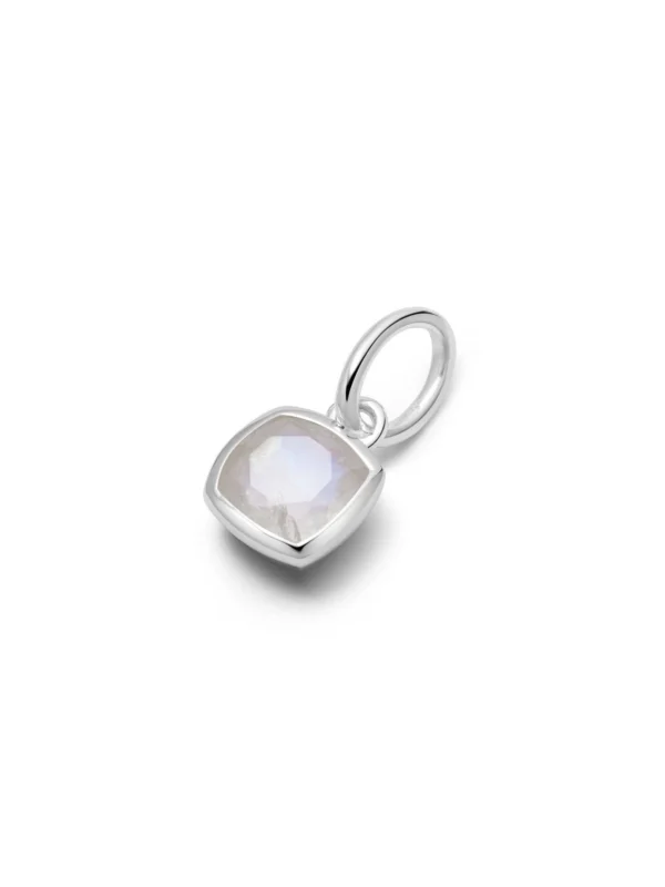 Daisy London Moonstone June Birthstone Charm Pendant Sterling Silver