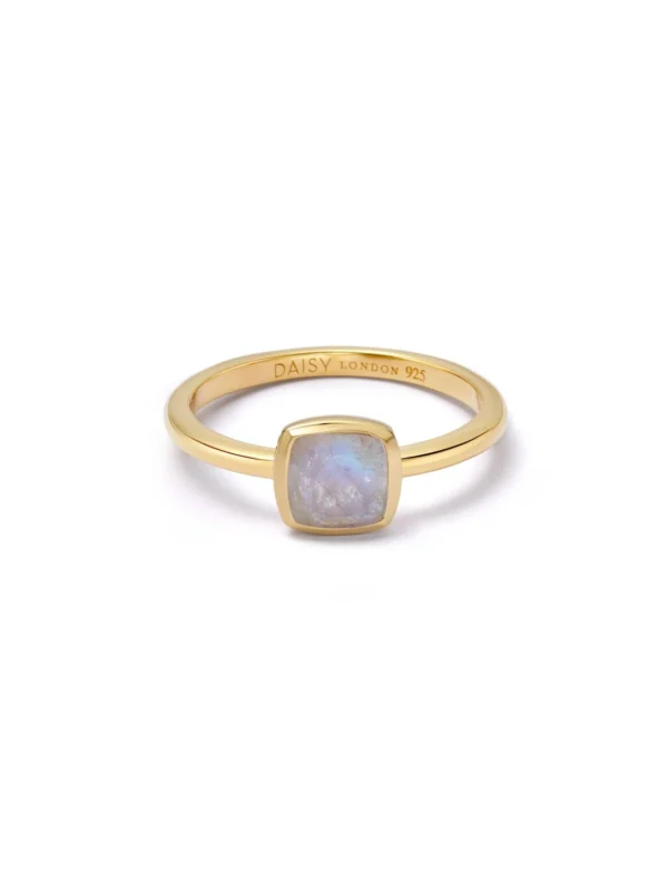 Daisy London Moonstone June Birthstone Ring 18ct Gold Plate