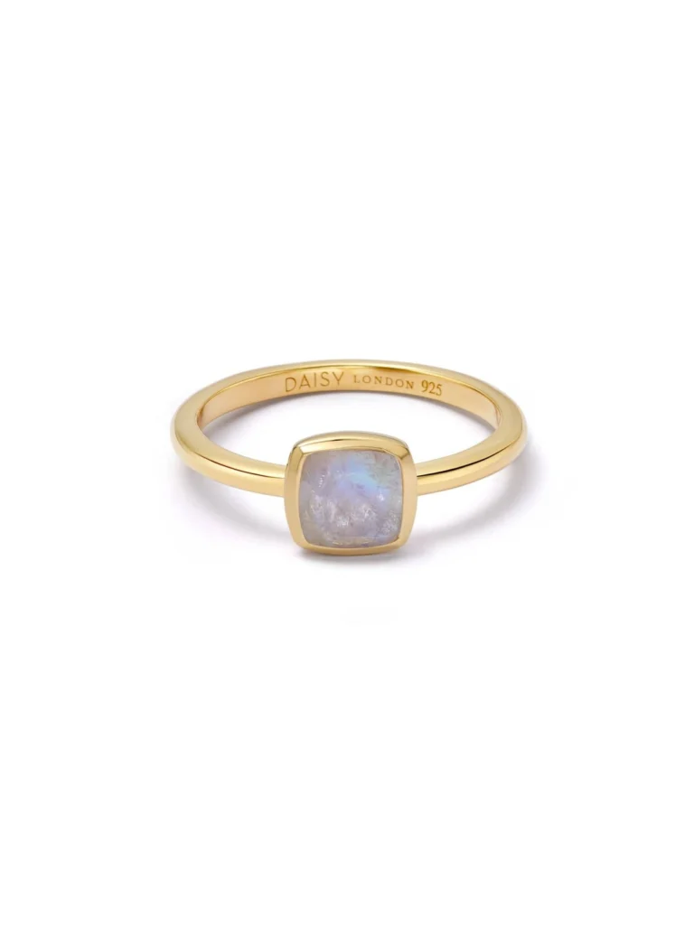 Daisy London Moonstone June Birthstone Ring 18ct Gold Plate