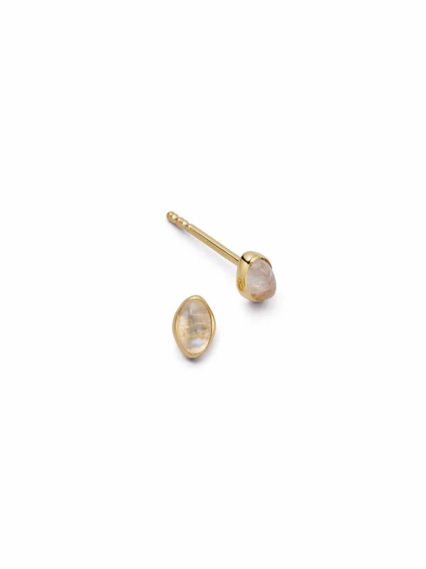 Daisy London Moonstone Oval Stud Earrings 18ct Gold Plate