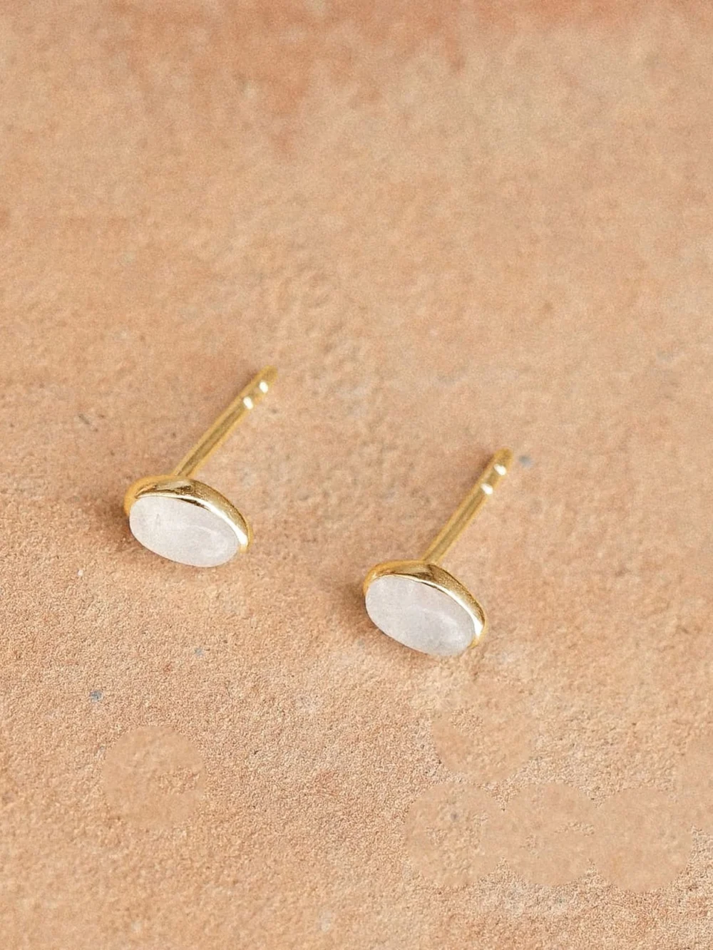 Daisy London Moonstone Oval Stud Earrings 18ct Gold Plate, view 3