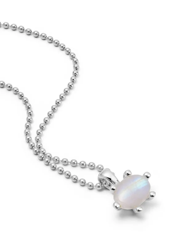 Daisy London Moonstone Pendant Necklace Sterling Silver