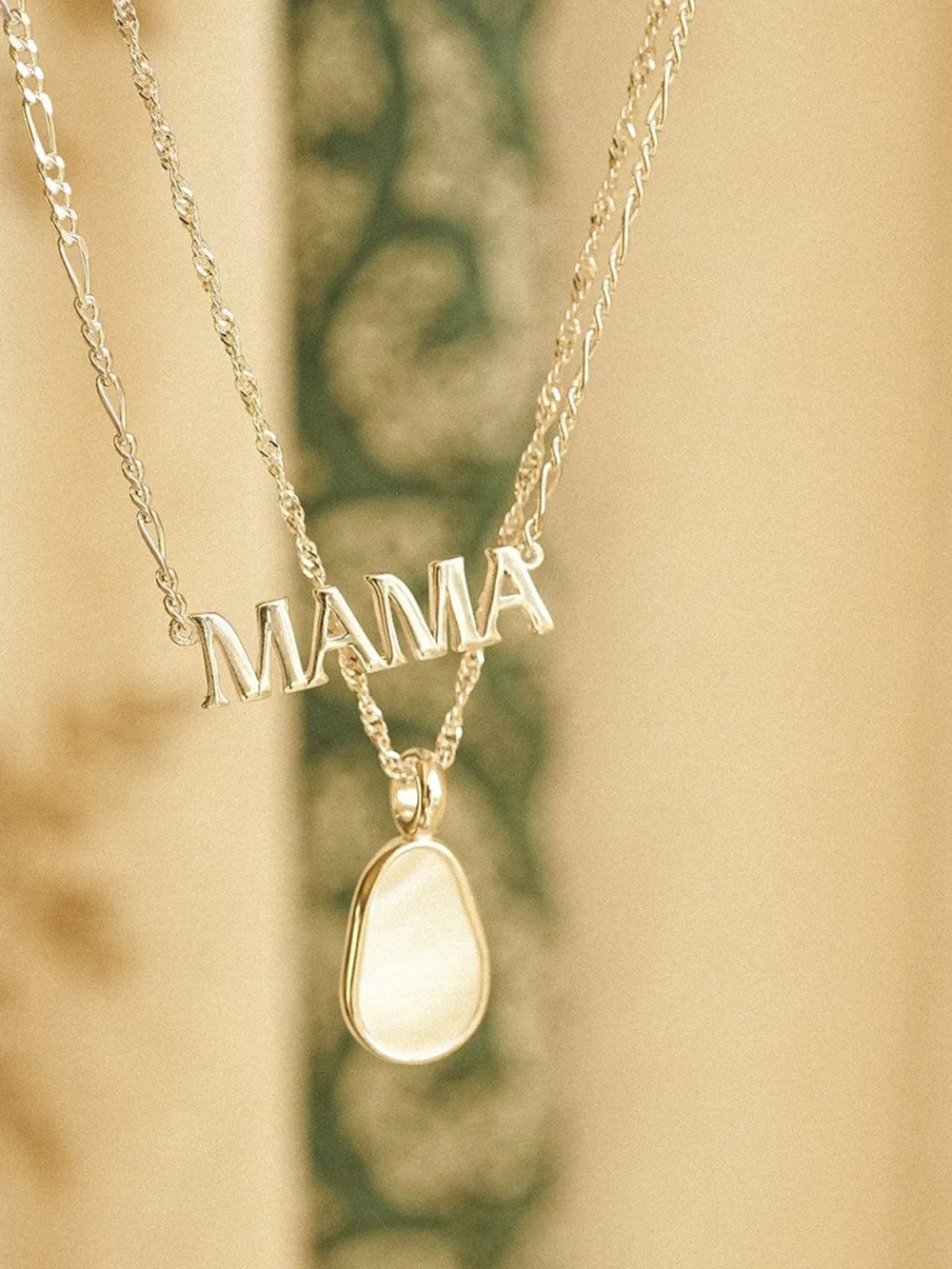 Daisy London Mother of Pearl & Mama Necklace Layering Set Sterling Silver, view 2