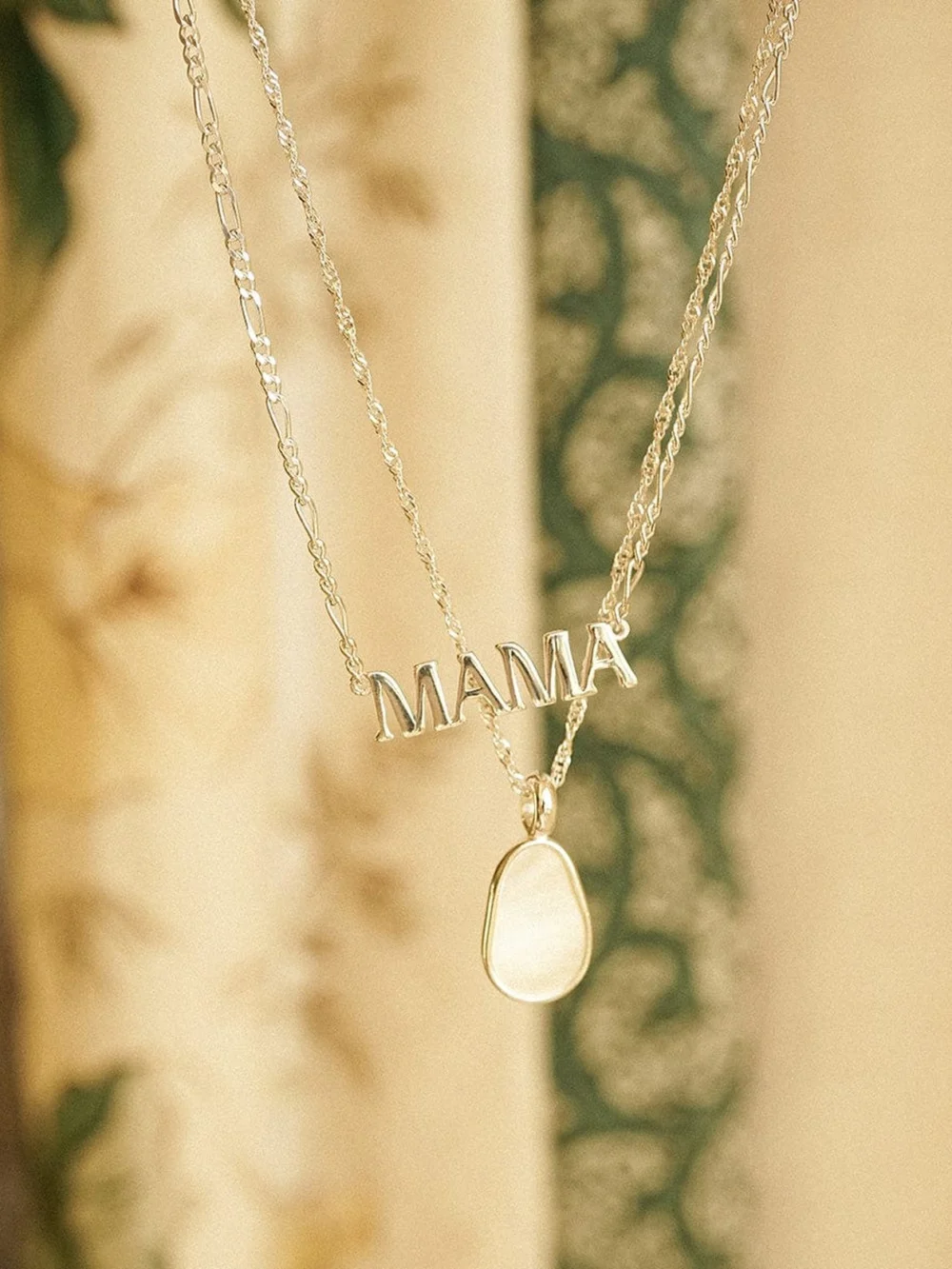 Daisy London Mother of Pearl & Mama Necklace Layering Set Sterling Silver, view 4