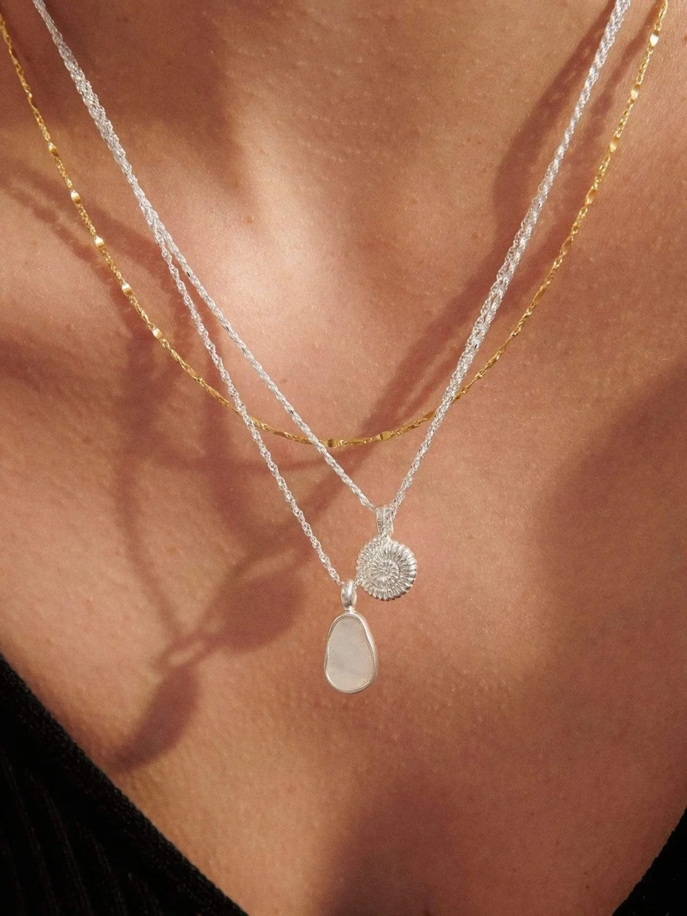 Daisy London Mother of Pearl Layering Set Sterling Silver, view 3