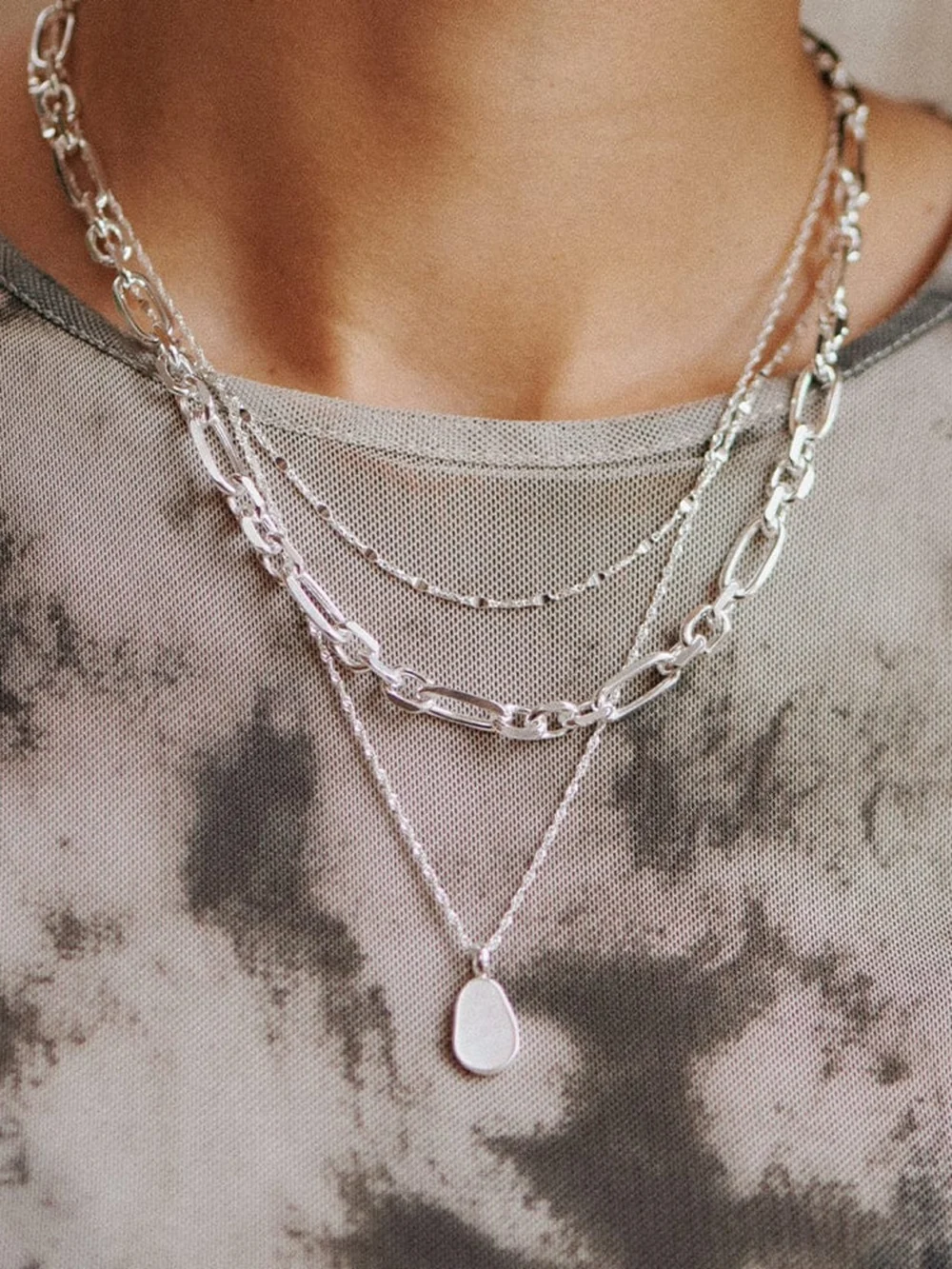 Daisy London Mother of Pearl Necklace Sterling Silver, view 2