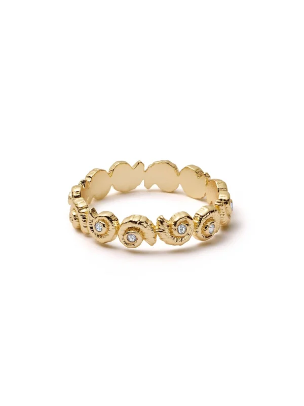 Daisy London Multi Shell Wrap Ring 18ct Gold Plate
