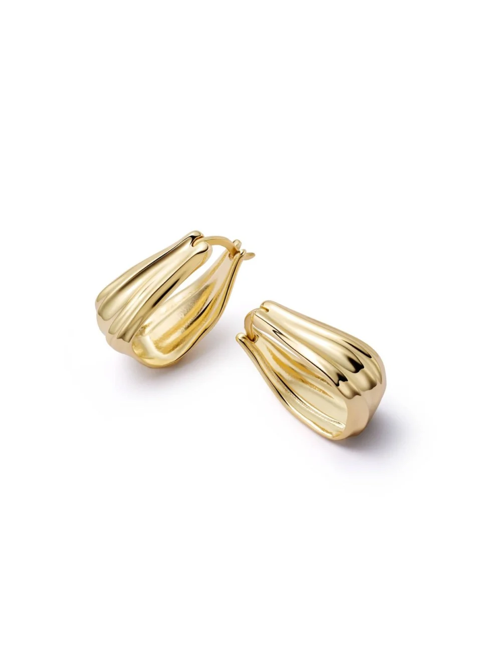 Daisy London Organic Creole Earrings 18ct Gold Plate