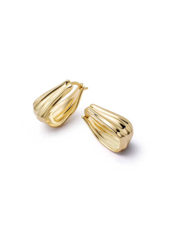 Daisy London Organic Creole Earrings 18ct Gold Plate