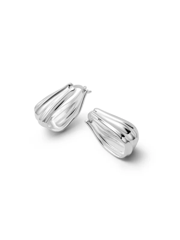 Daisy London Organic Creole Earrings Sterling Silver
