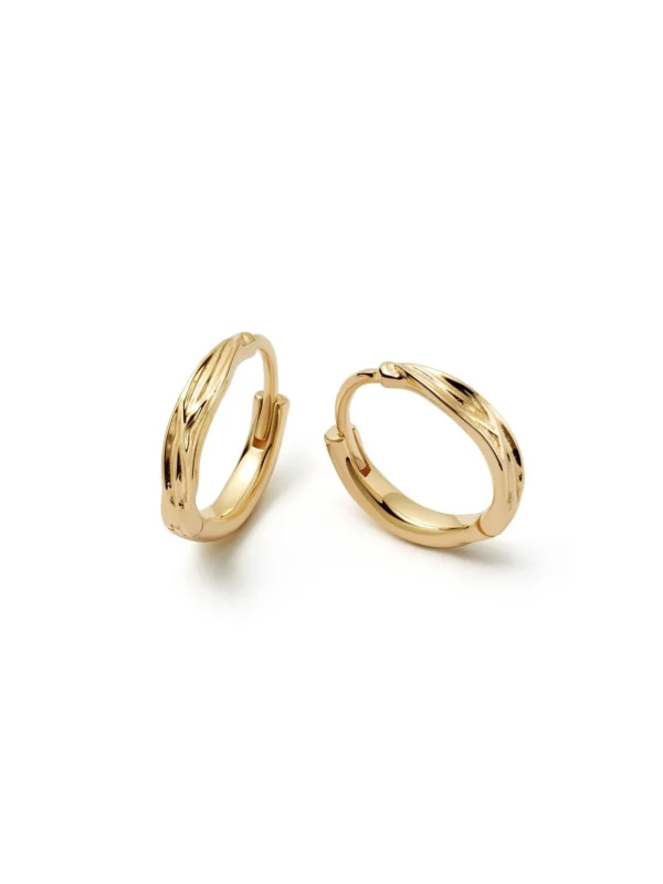Daisy London Organic Huggie Hoop Earrings 18ct Gold Plate