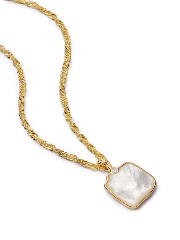Daisy London Organic Mother of Pearl Necklace 18ct Gold Plate