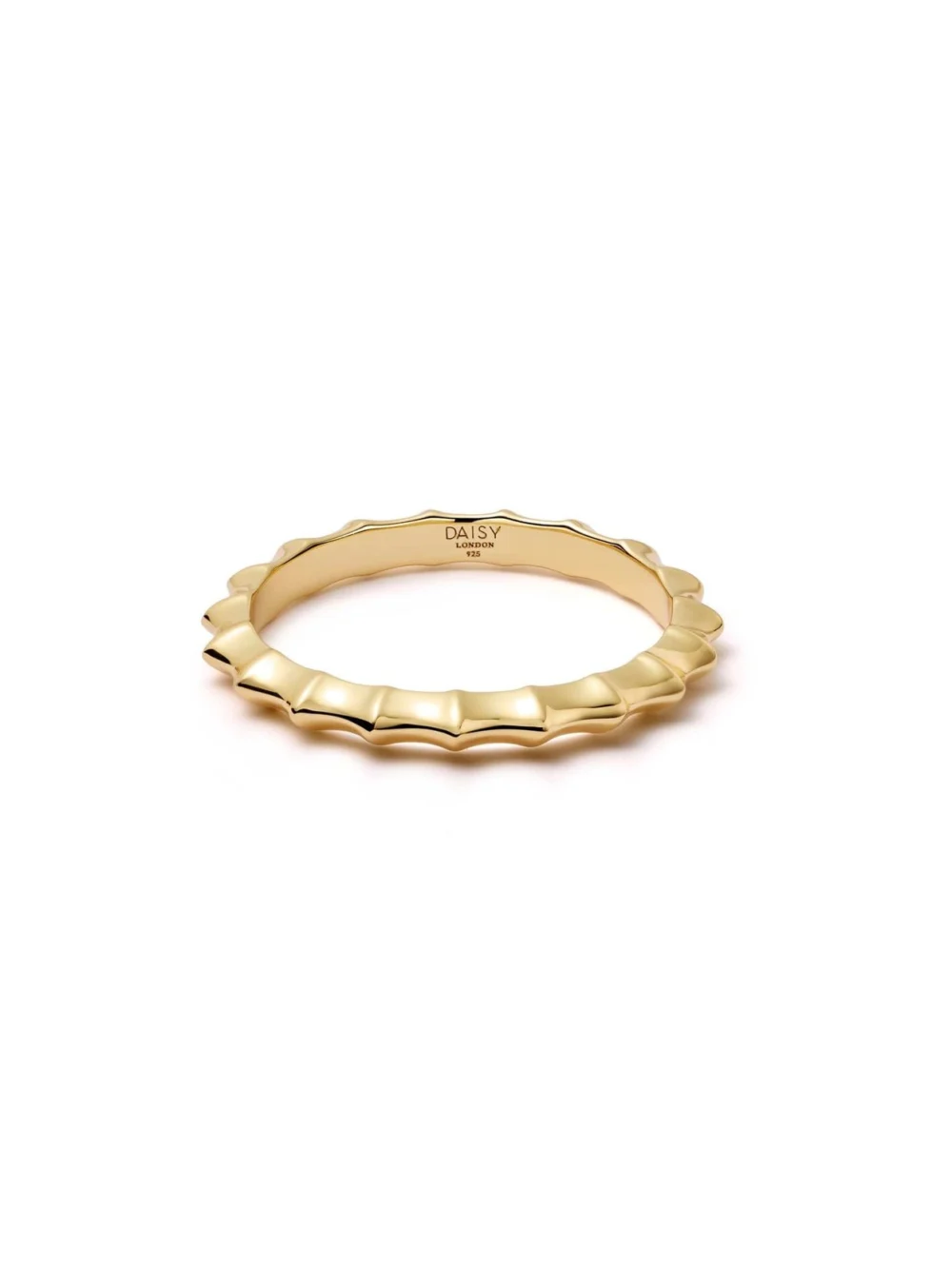 Daisy London Organic Ridge Band Ring 18ct Gold Plate