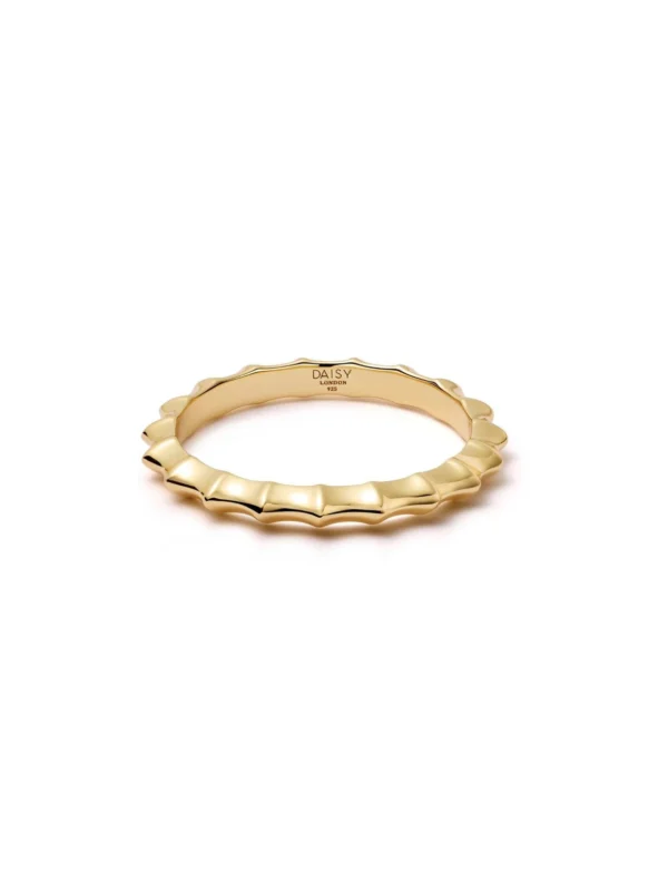 Daisy London Organic Ridge Band Ring 18ct Gold Plate