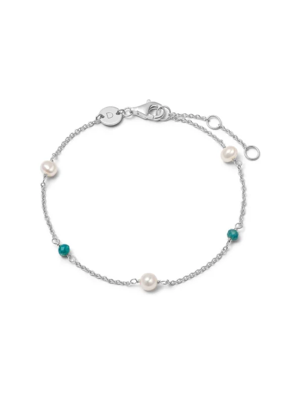 Daisy London Pearl and Blue Bead Bracelet Sterling Silver