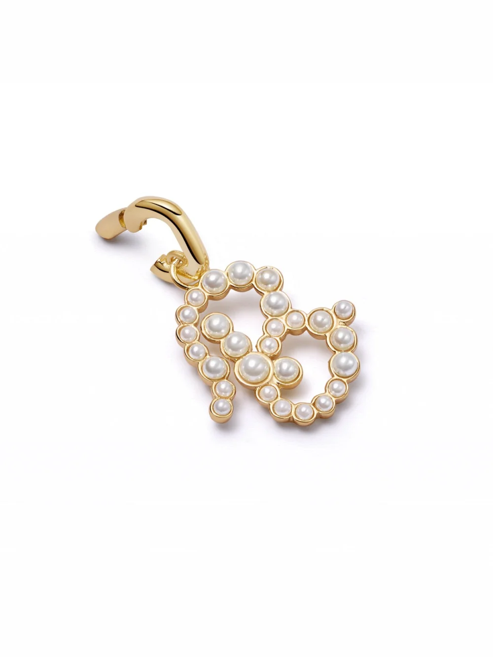 Daisy London Pearl Initial Charm Pendant 18ct Gold Plate, view 5