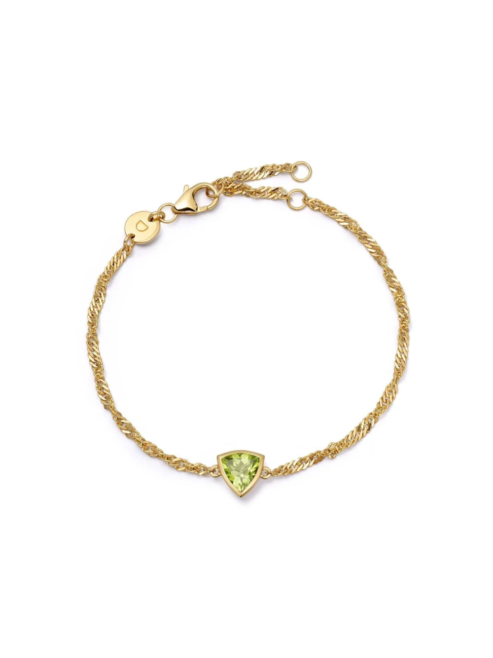 Daisy London Peridot August Birthstone Charm Bracelet 18ct Gold Plate