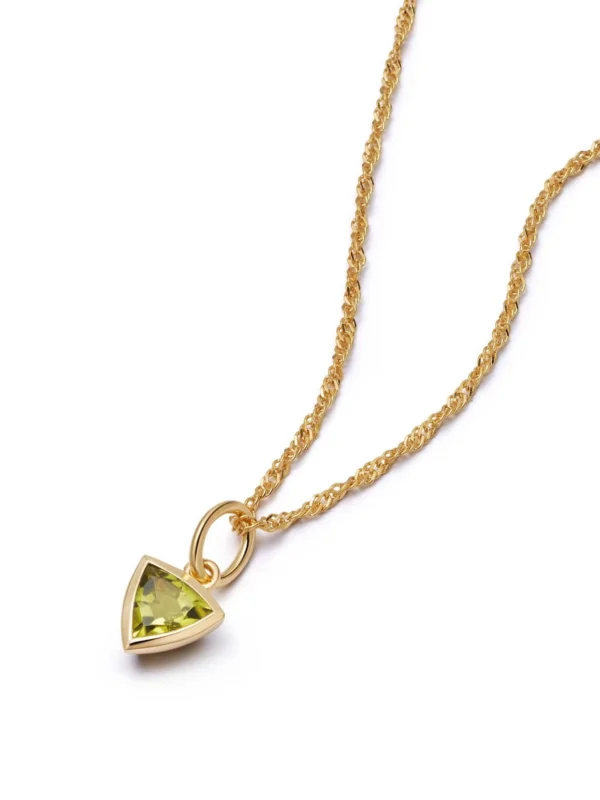 Daisy London Peridot August Birthstone Charm Necklace 18ct Gold Plate