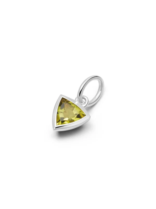 Daisy London Peridot August Birthstone Charm Pendant Sterling Silver