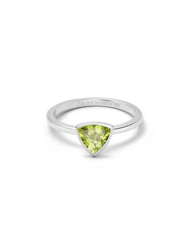 Daisy London Peridot August Birthstone Ring Sterling Silver