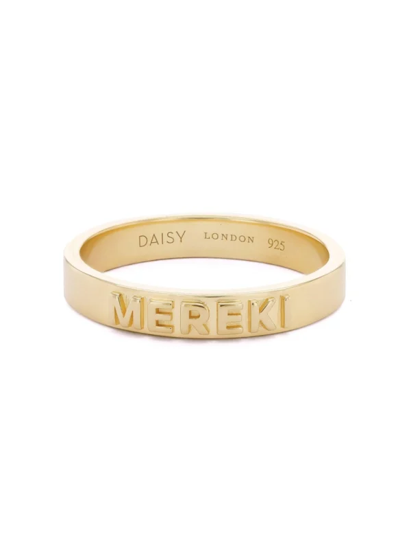 Daisy London Personalised Band Ring 18ct Gold Plate
