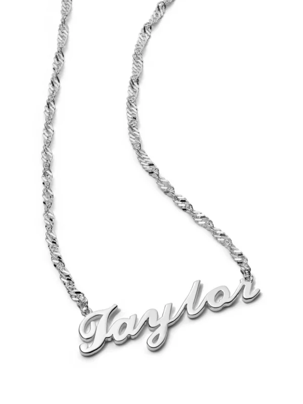 Daisy London Personalised Carrie Name Necklace Sterling Silver