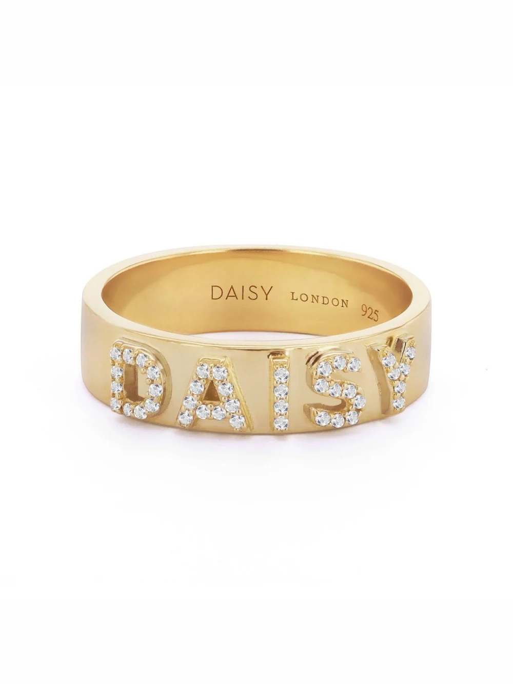 Daisy London Personalised Crystal Ring 18ct Gold Plate
