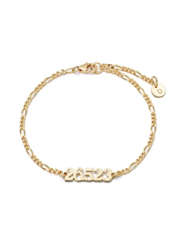 Daisy London Personalised Date Bracelet 18ct Gold Plate