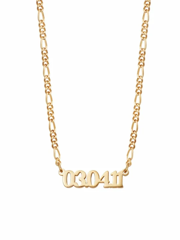 Daisy London Personalised Date Necklace 18ct Gold Plate