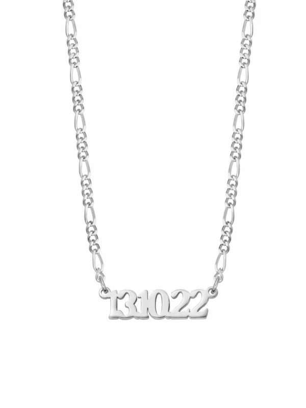 Daisy London Personalised Date Necklace Sterling Silver