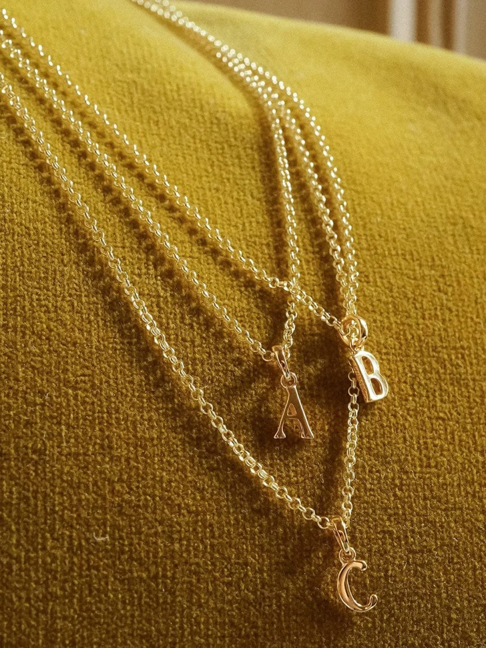 Daisy London Personalised Initial Pendant Necklace 18ct Gold Plate, view 2