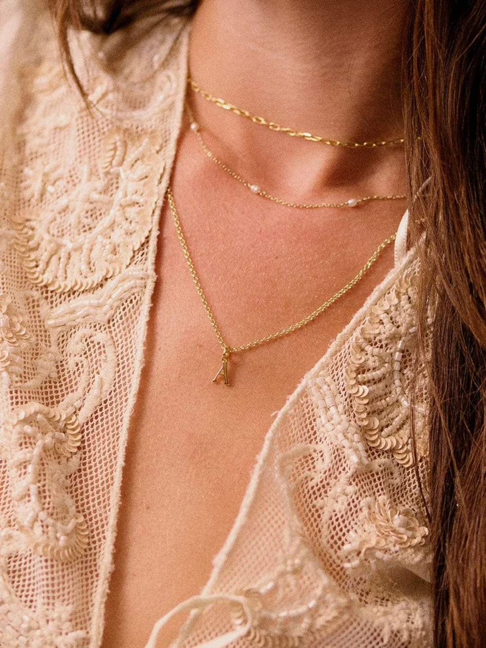 Daisy London Personalised Initial Pendant Necklace 18ct Gold Plate, view 5