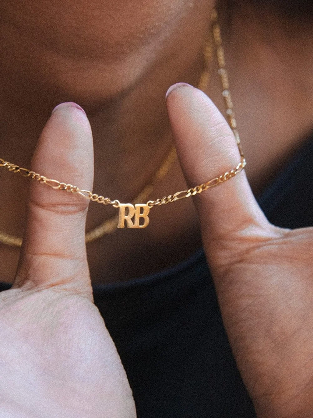 Daisy London Personalised Initials Necklace 18ct Gold Plate, view 4