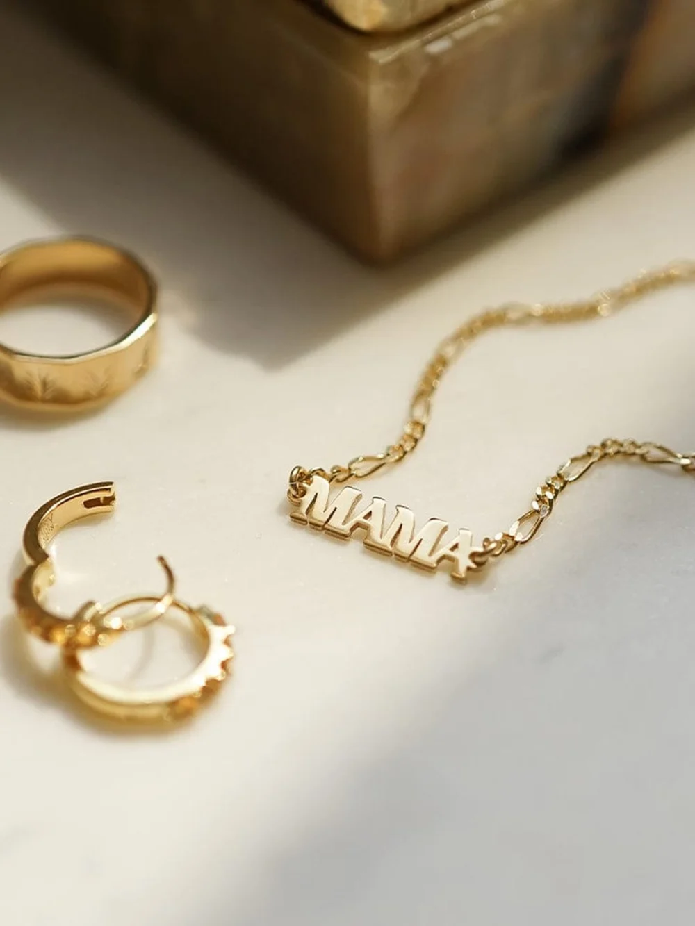 Daisy London Personalised Name Bracelet 18ct Gold Plate, view 3