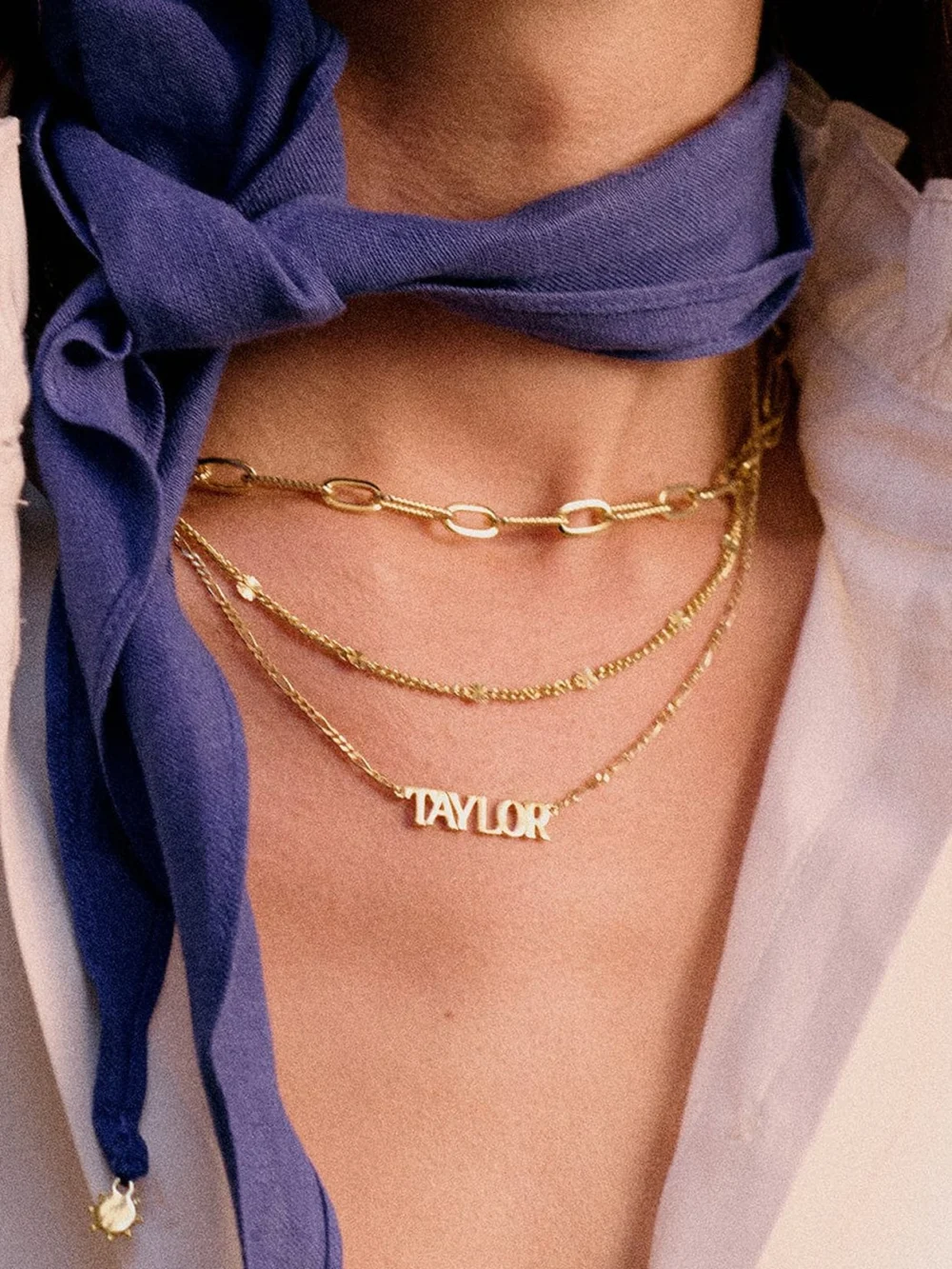 Daisy London Personalised Name Necklace 18ct Gold Plate, view 2