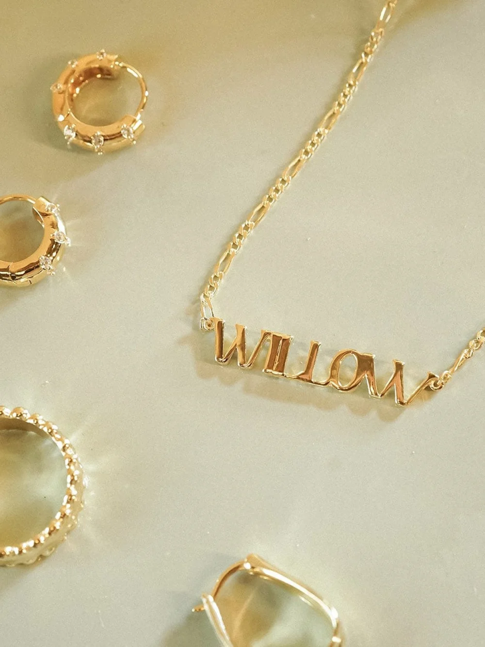 Daisy London Personalised Name Necklace 18ct Gold Plate, view 3