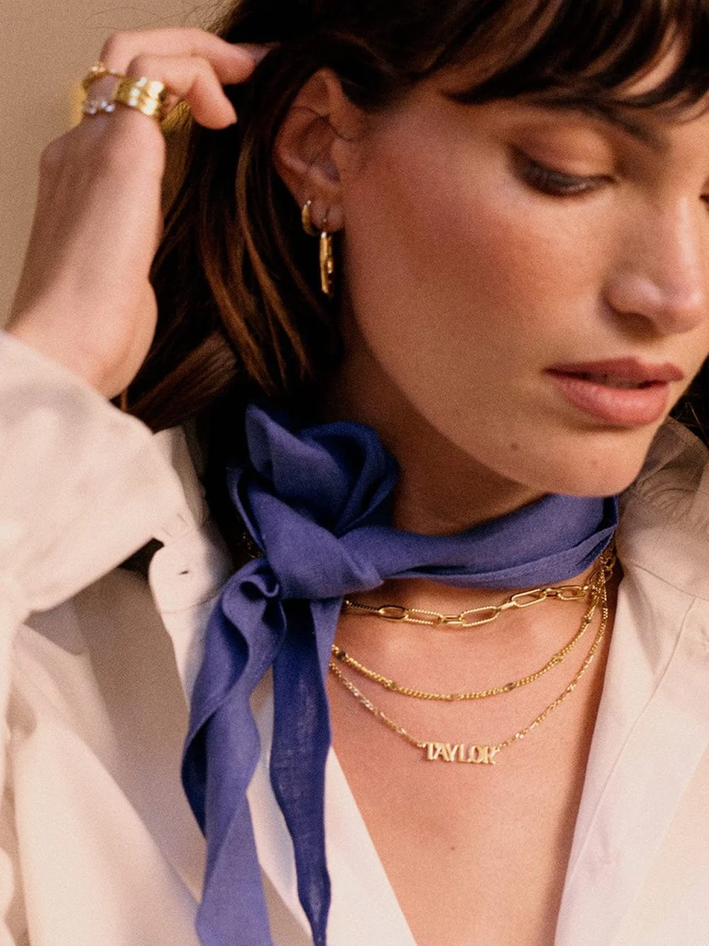 Daisy London Personalised Name Necklace 18ct Gold Plate, view 6