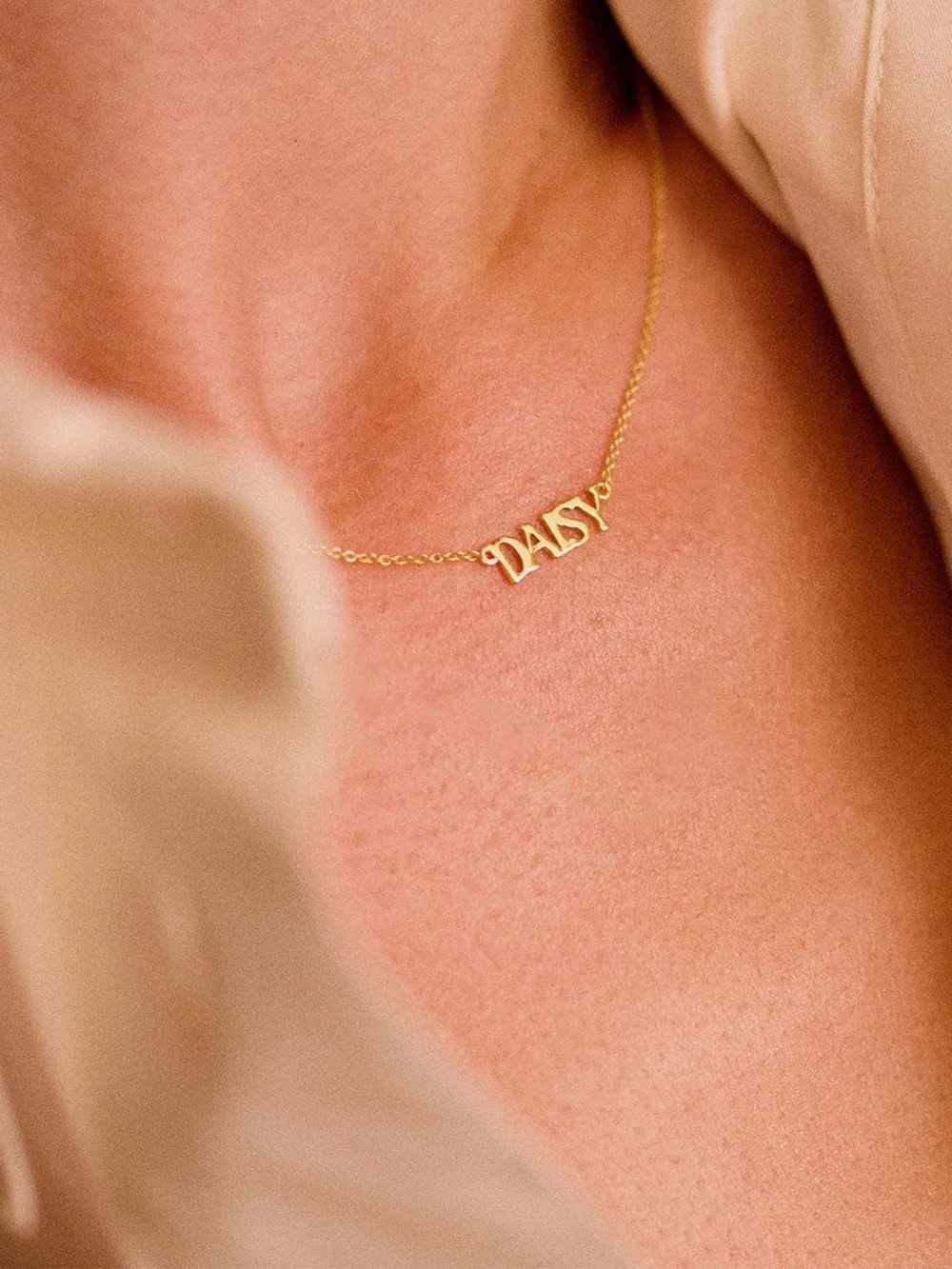 Daisy London Personalised Name Necklace Solid Gold, view 2