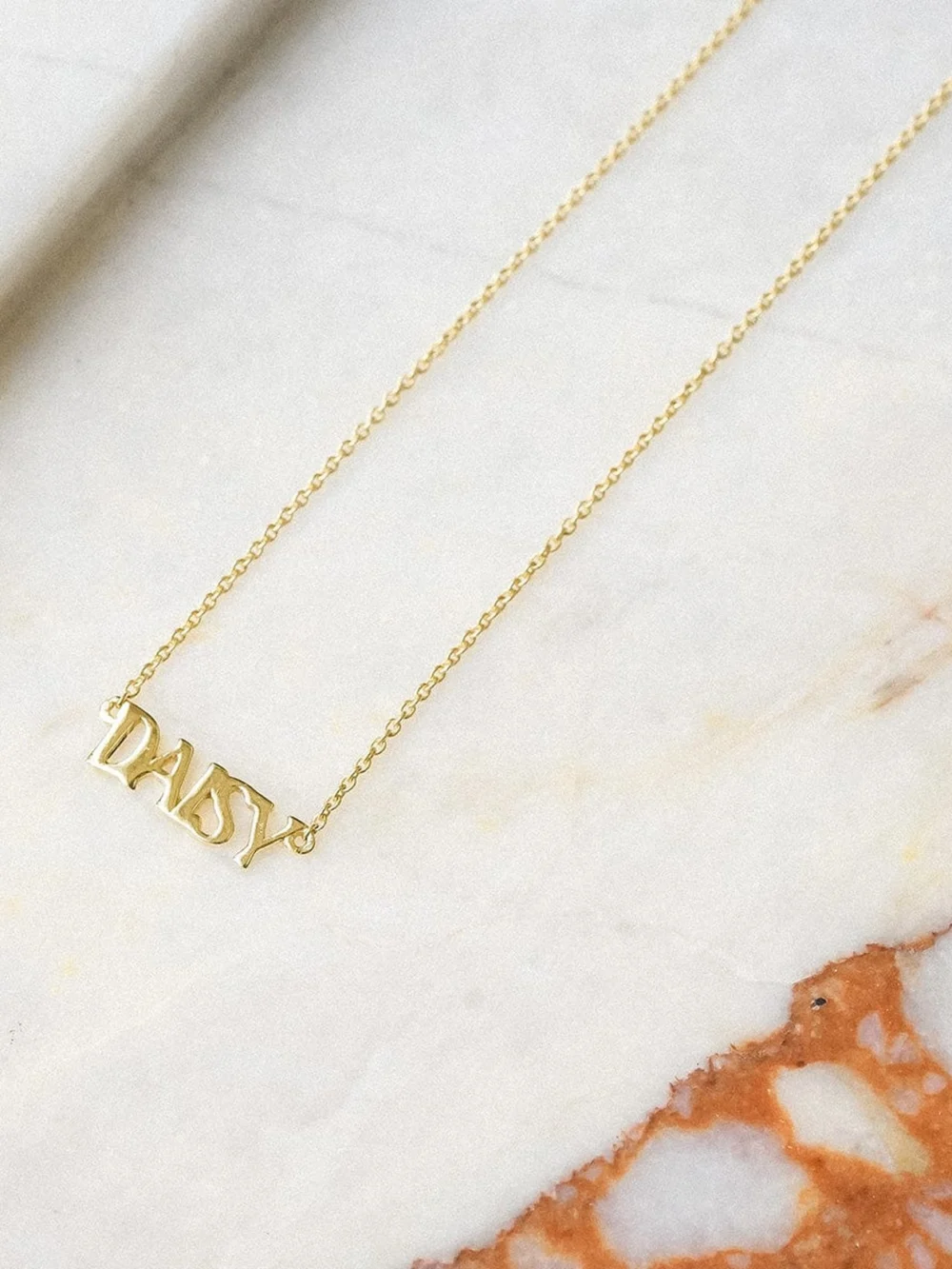 Daisy London Personalised Name Necklace Solid Gold, view 3