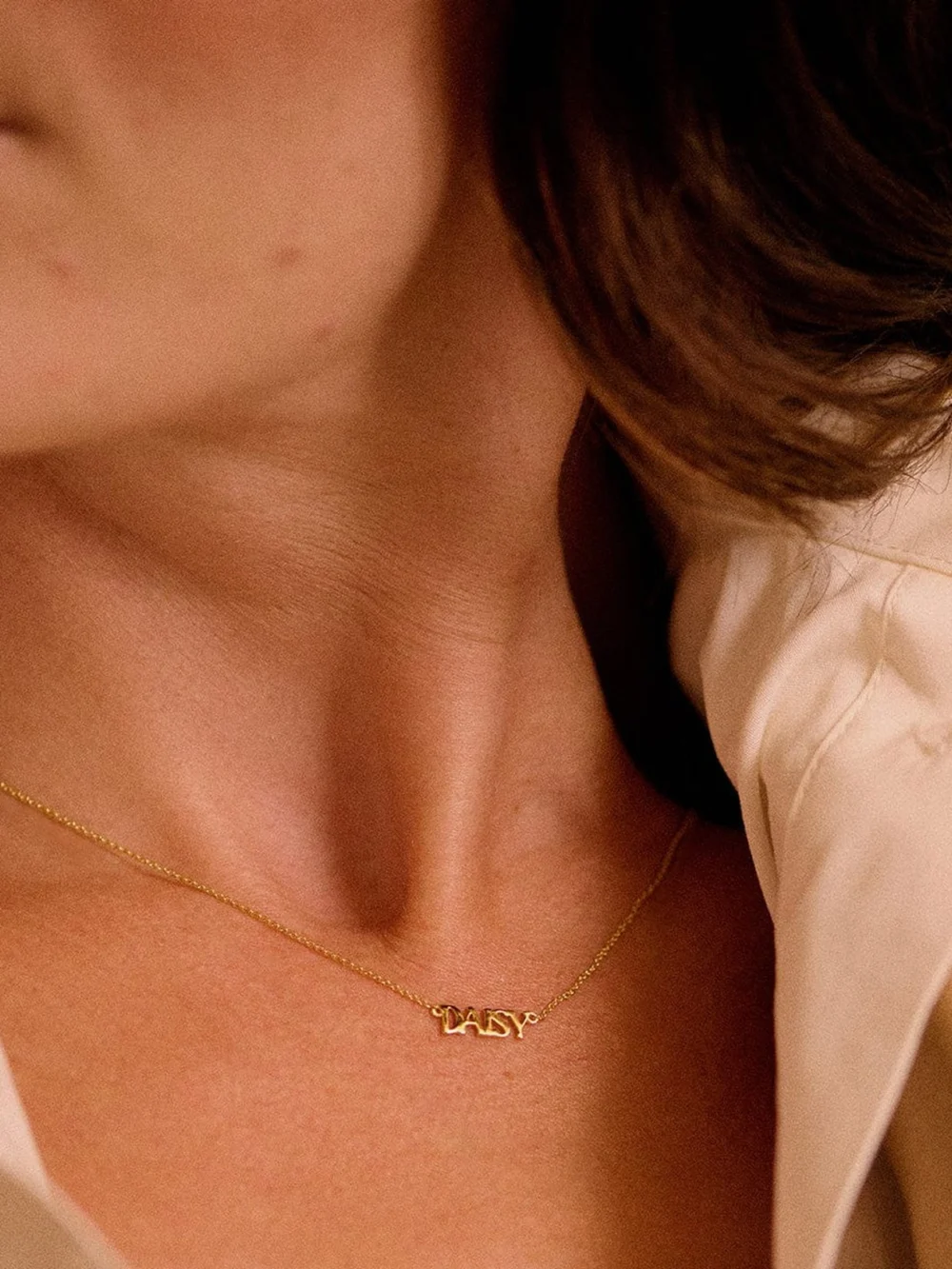 Daisy London Personalised Name Necklace Solid Gold, view 6