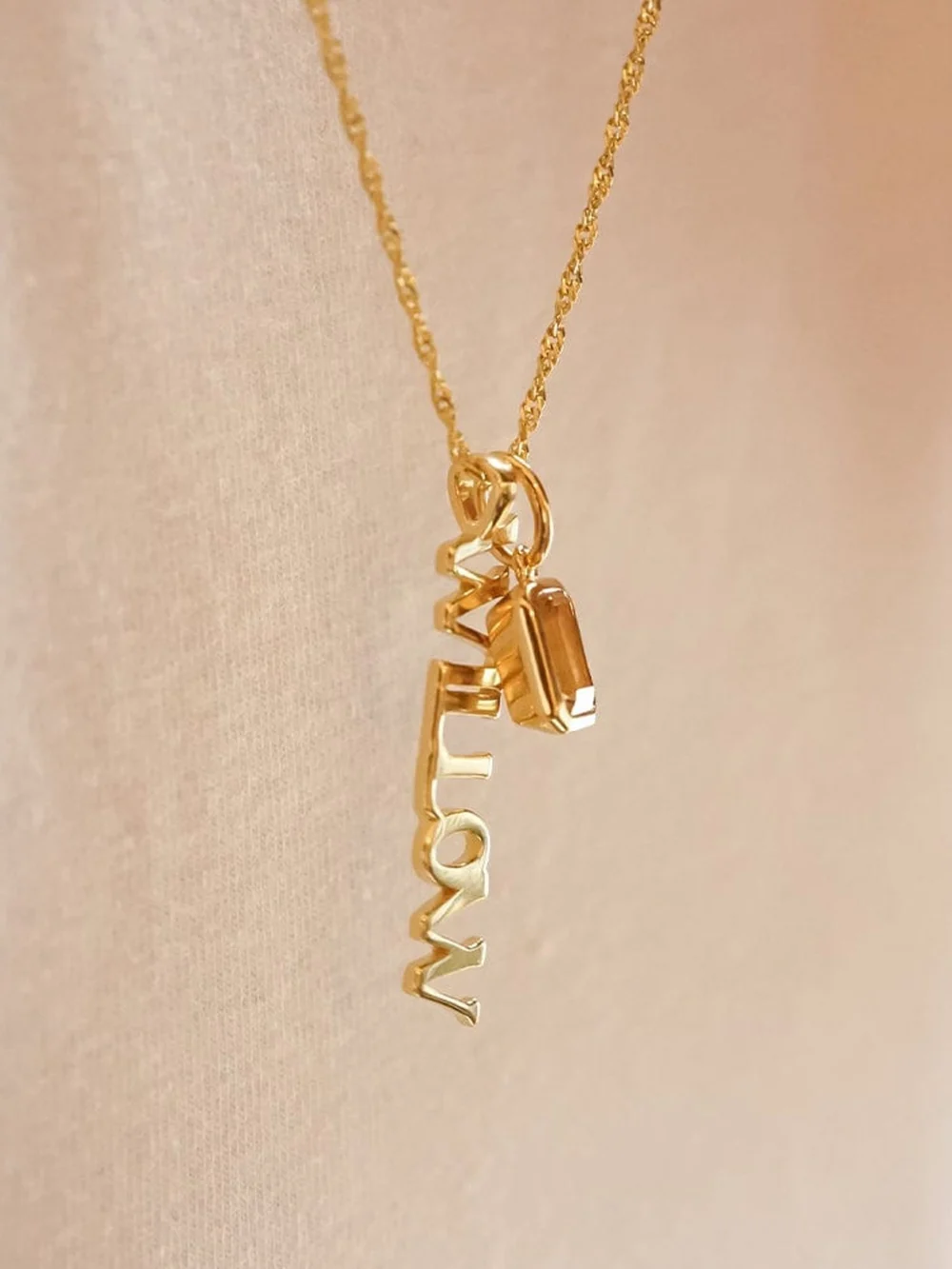 Daisy London Personalised Name Pendant 18ct Gold Plate, view 3