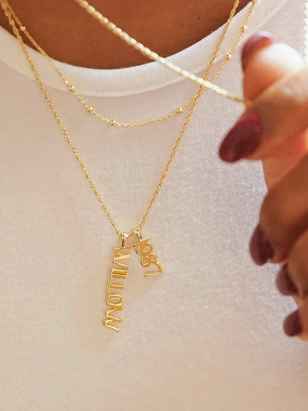 Daisy London Personalised Name Pendant 18ct Gold Plate, view 4