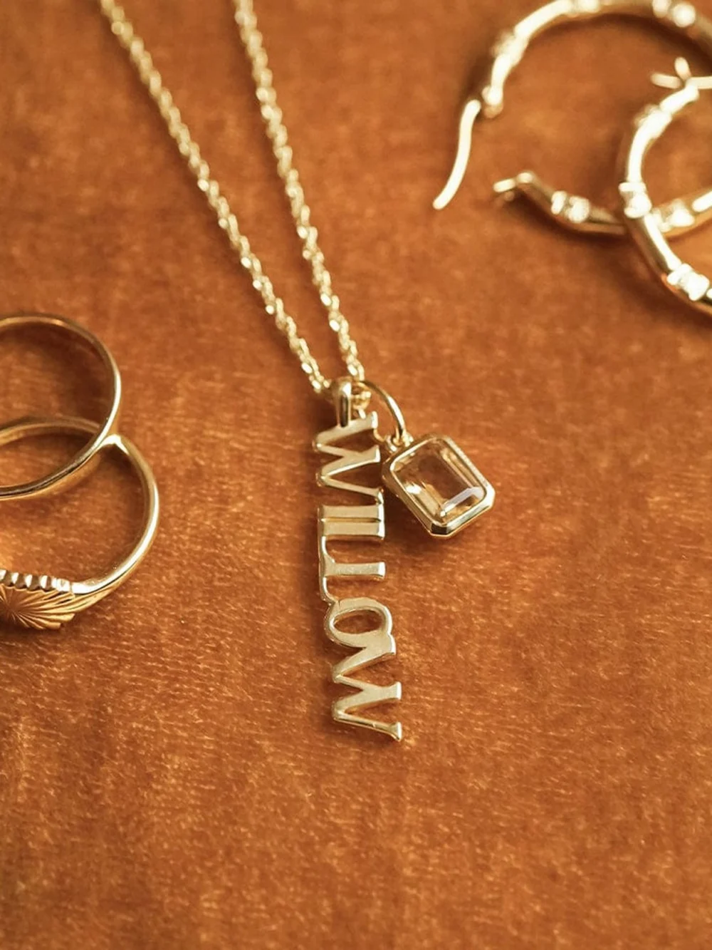 Daisy London Personalised Name Pendant 18ct Gold Plate, view 5