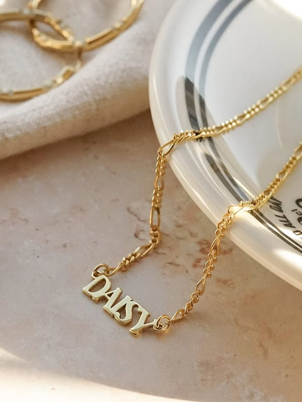 Daisy London Personalised Necklace 18ct Gold Plate, view 2
